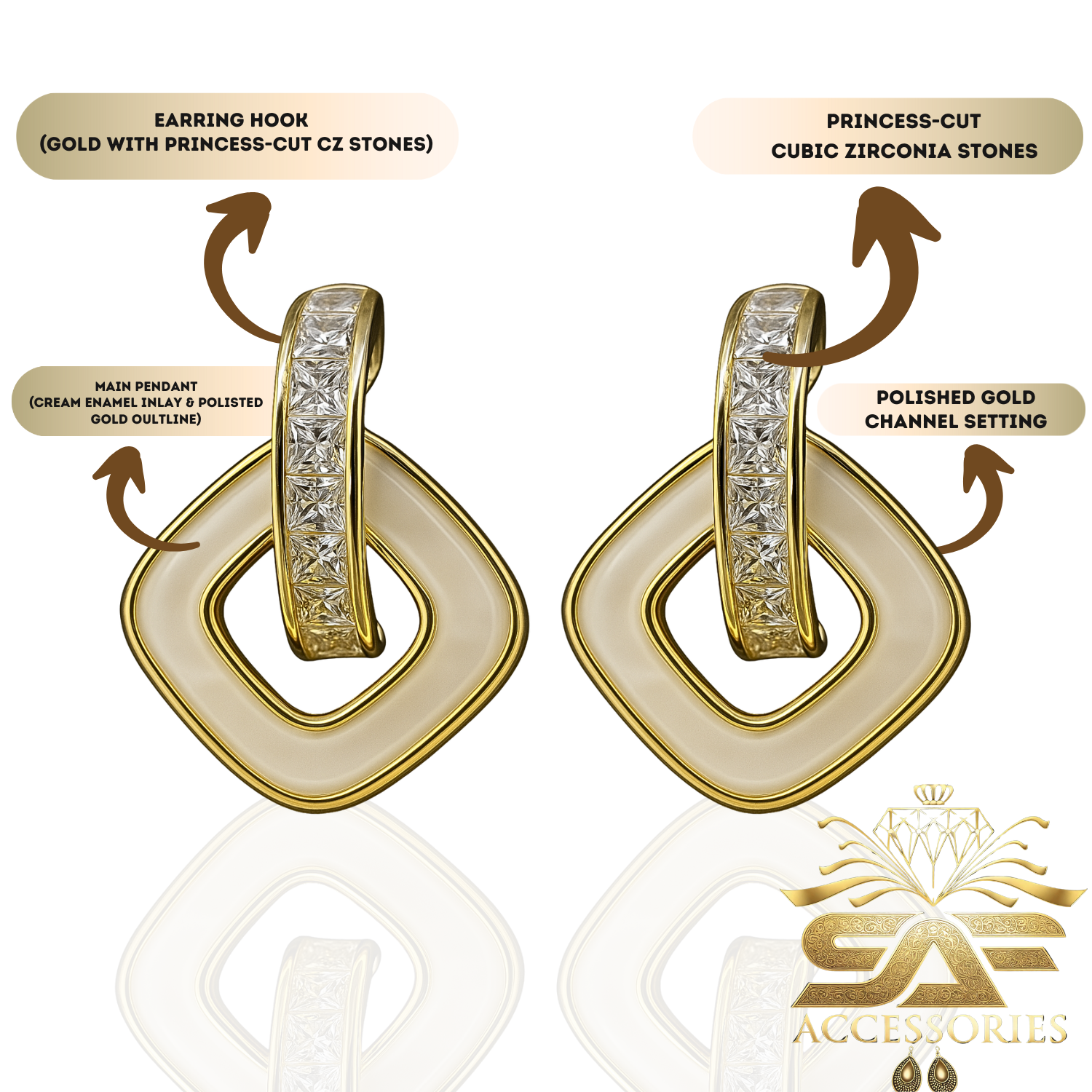 Contemporary Hexa Hoop Stud Earrings