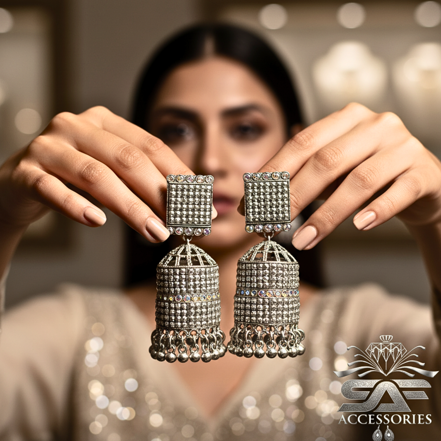 Pinjran Style Jhumka Earrings