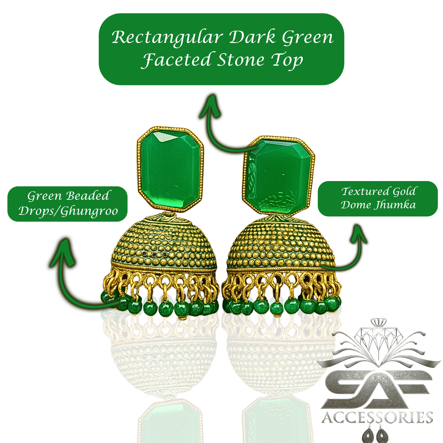 Royal Green Heritage Jhumka Earings