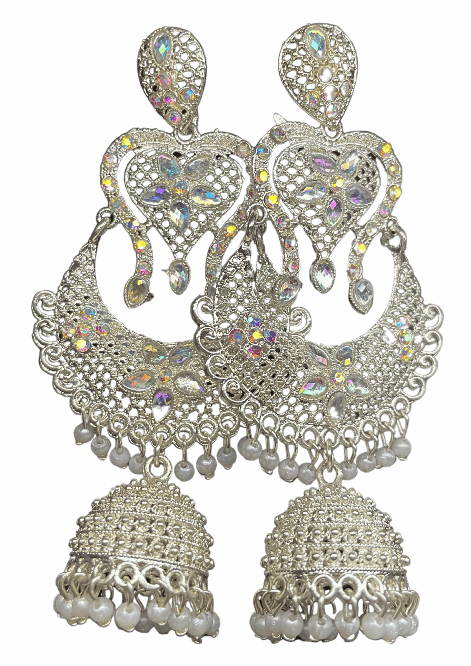 Elegant Silver-Plated Traditional Jhumka Earings
